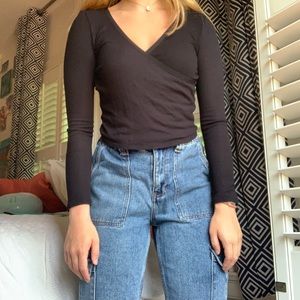 Black urban outfitters long sleeve cross body
